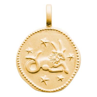 Pendentif Etoile Capricorne Plaqué Or, Diamètre 14 mm - Naïades
