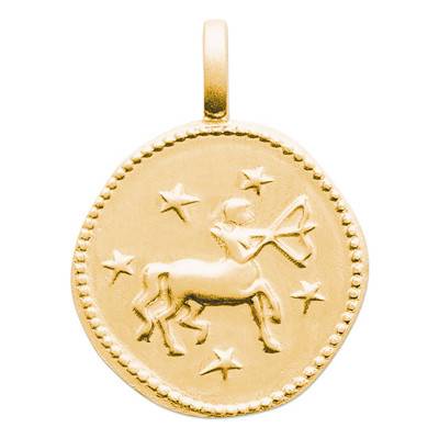 Pendentif Etoile Sagittaire Plaqué Or, Diamètre 14 mm - Naïades