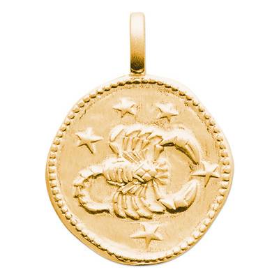 "Gold-Plated Scorpio Star Pendant, 14mm" - Naïades