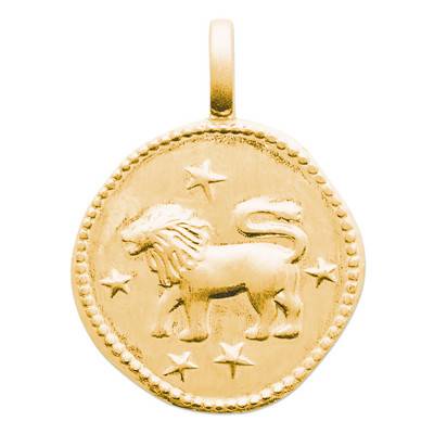Pendentif Etoile Lion Plaqué Or, Diamètre 14 mm - Naïades
