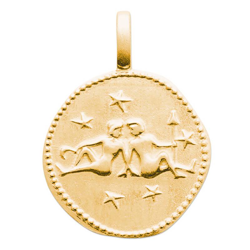 Gold-Plated Gemini Star Pendant, 14 mm Diameter - Naïades