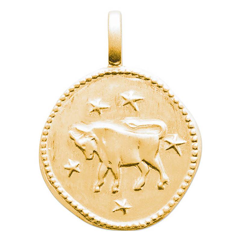 Gold-Plated Taurus Star Pendant, 14 mm Diameter - Naïades