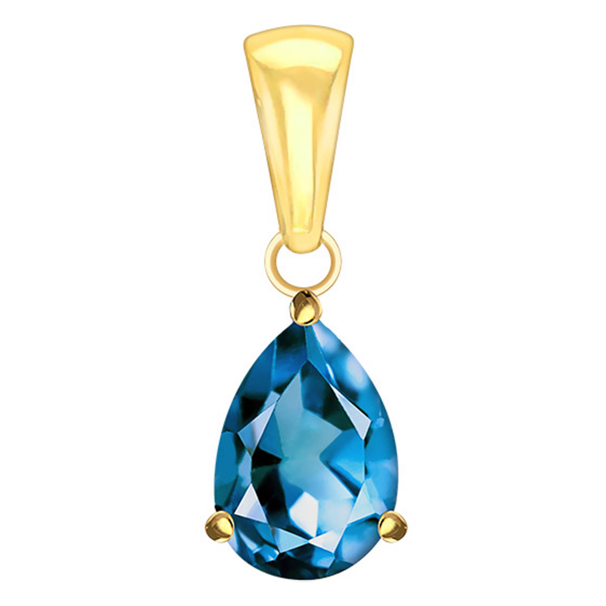 Pendentif Or jaune 375 ou 750 London Blue Topaze Aurora Ocarat