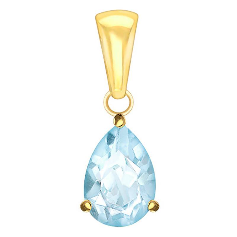 Yellow 375 or 750/1000 Gold & Pear-Cut Aquamarine Pendant - Aurora