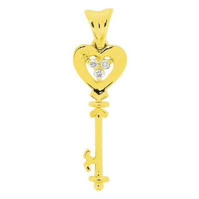 Pendentif Clef de Mon Coeur Or Jaune 375 ou 750 - Juweel