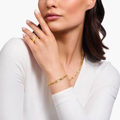 Bracelet Chain Update Zircones & Plaqué Or Jaune, 16 à 19 cm - A2032-414-14-L19v - Thomas Sabo