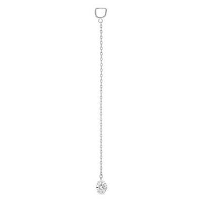 Pendentif Twist chaîne et diamant 0,10 carat FSI, Or Blanc 750 - Divine