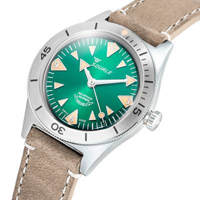 Super-Squale Big Arrows Green Leather SUPERSSAGR.PTO Watch - Squale