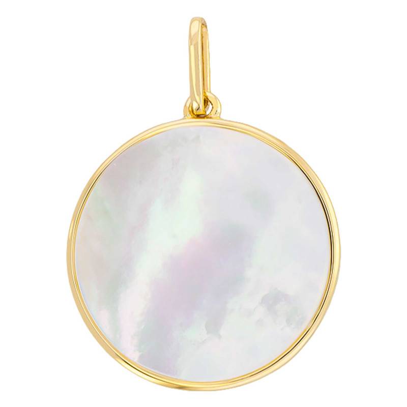 375 Yellow Gold & Mother-of-Pearl Pendant, 15 mm Diameter - Vandona
