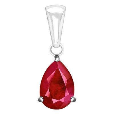 Pendentif Or Blanc 375 ou 750 & Rubis poire - Aurora