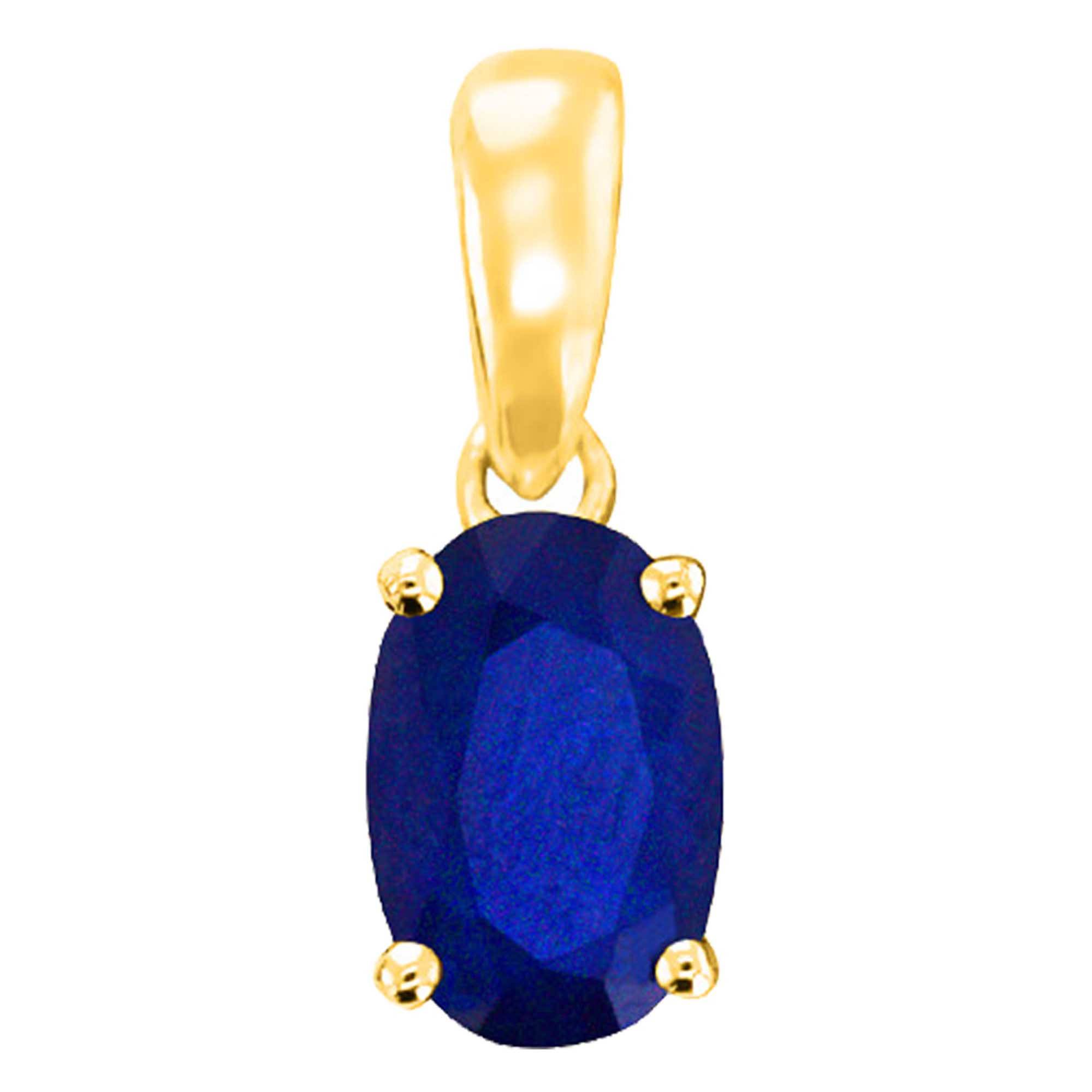 Pendentif Vintage Or Avec Cristaux, Saphir - Collier Bijou Occasion Parfait état, Sans Marque