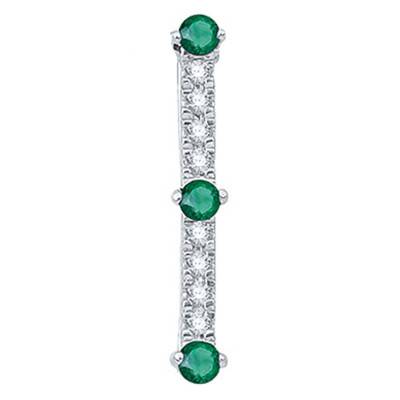 Pendentif, Or Blanc 750 & Emeraude - Aurora