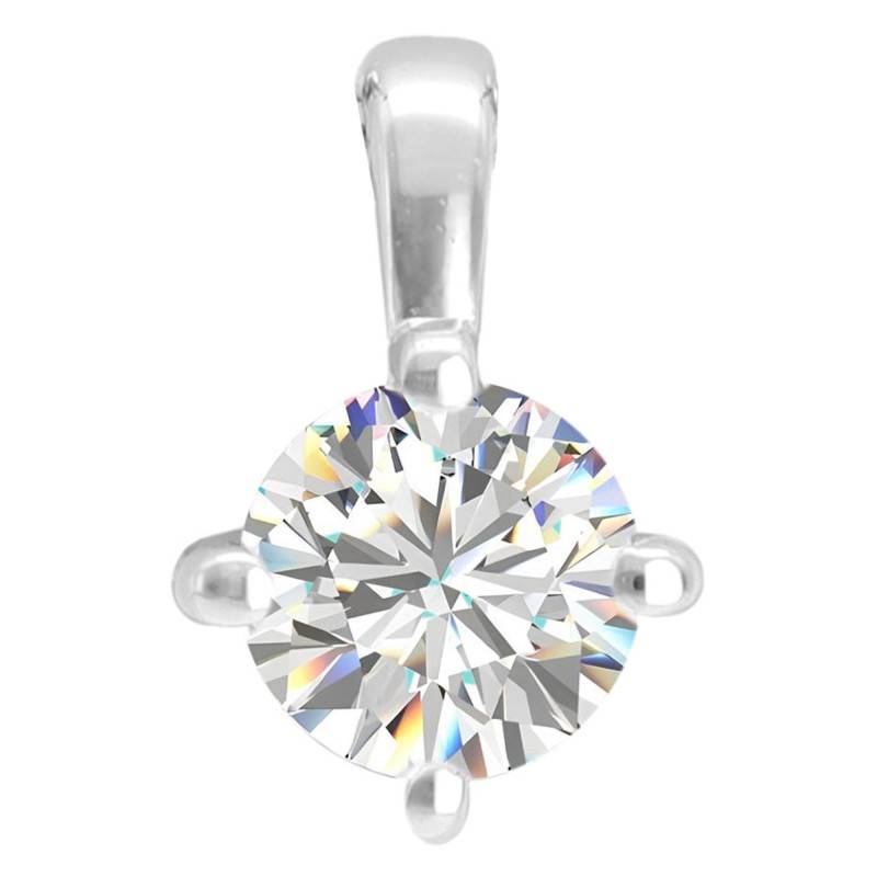 Pendentif Solitaire en Or Blanc 375 & Diamant 0,12 ct - Alliantine