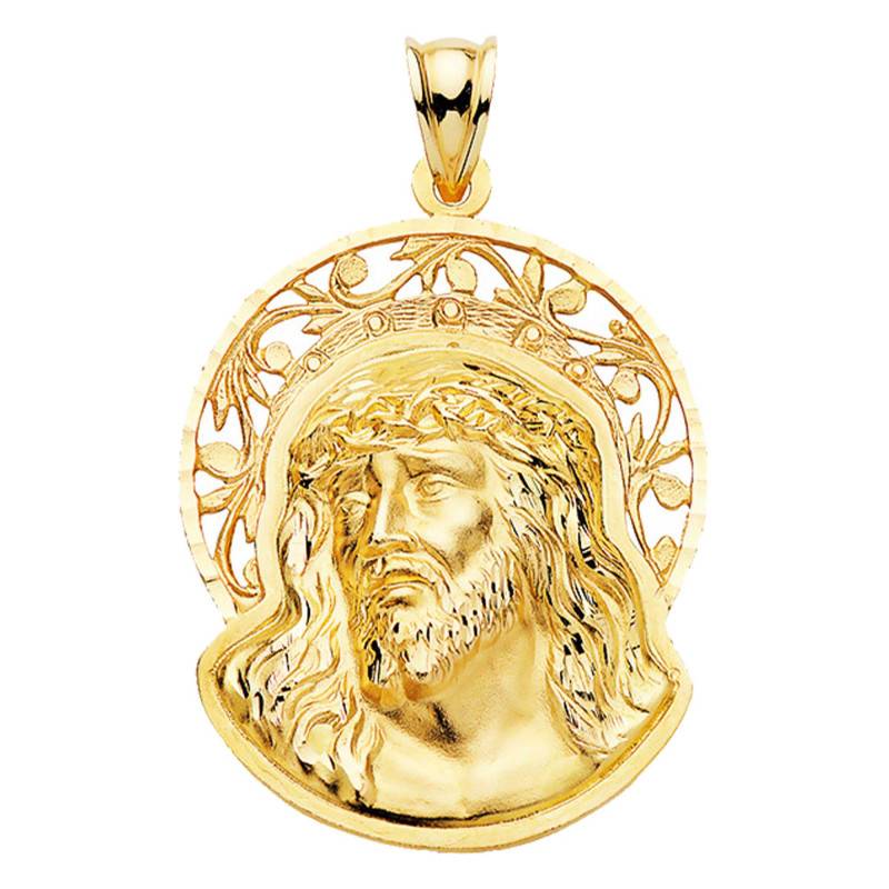 750/1000 Yellow Gold Halo Christ Pendant - Lumiosa