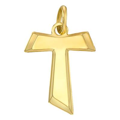 Pendentif croix plate asymétrique en relief Or Jaune 375 ou 750 - Vandona