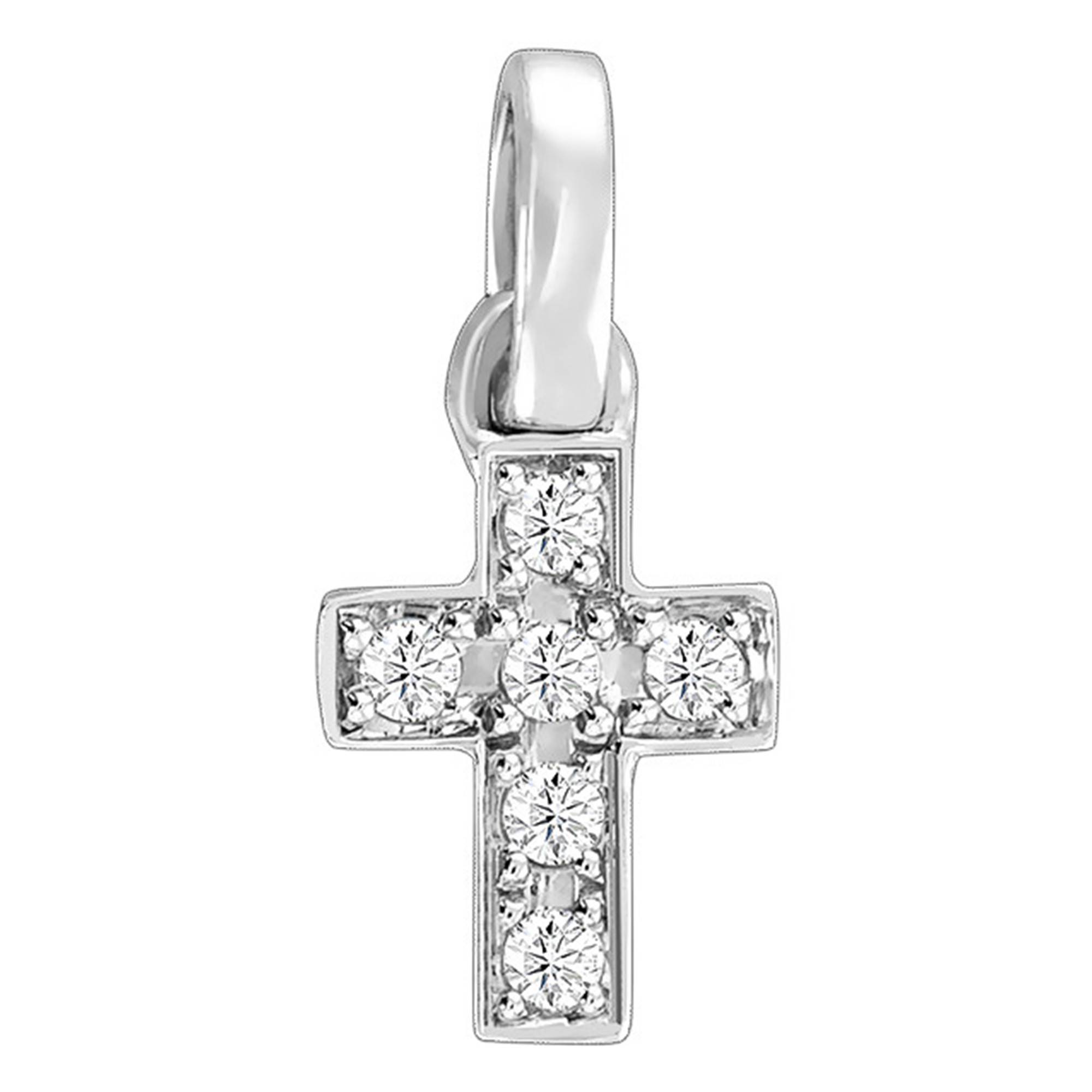 Pendentif Croix Boules 6mm Or 18K Diamanté - Fichera Preziosi, Neuf étiqueté