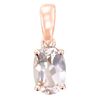 Rose Gold & Oval Morganite Pendant - Aurora
