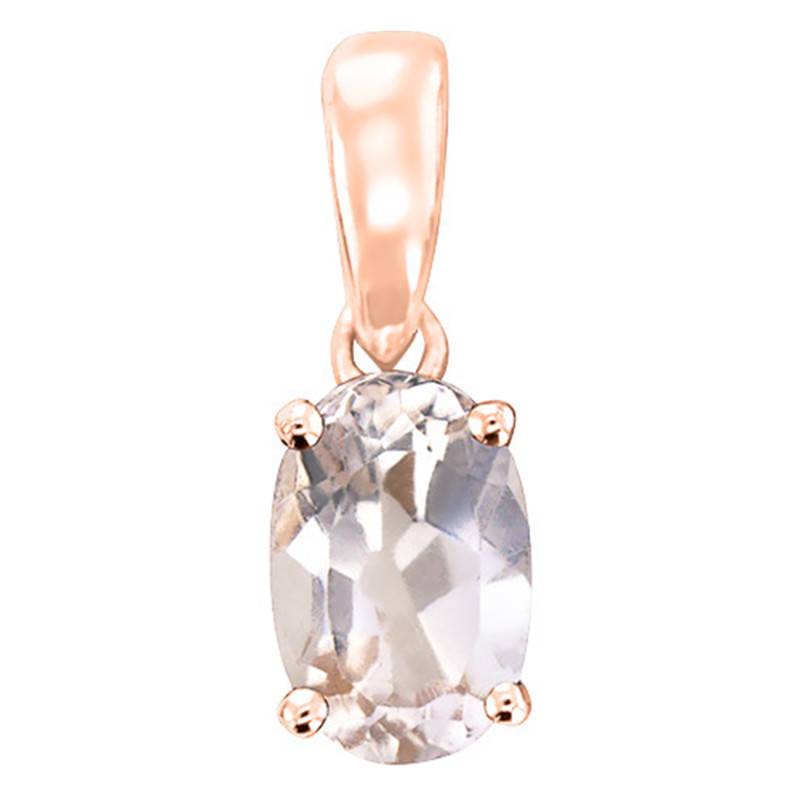 Rose Gold & Oval Morganite Pendant - Aurora