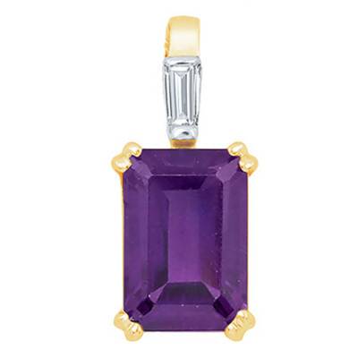 Pendentif, Or Jaune 375, Améthyste & Diamant - Aurora