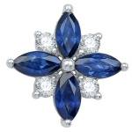 Pendentif Etoile Saphir Or Blanc