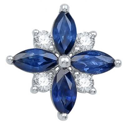 Pendentif Etoile Saphir et Or Blanc - Aurora