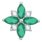 Pendentif Etoile Emeraude Or Blanc