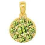 Pendentif Rond Péridot Or Jaune