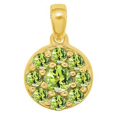 Pendentif Rond de Péridot & Or Jaune 375 ou 750 - Aurora