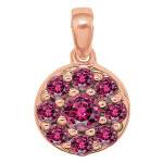 Pendentif Rond Tourmaline Or Rose