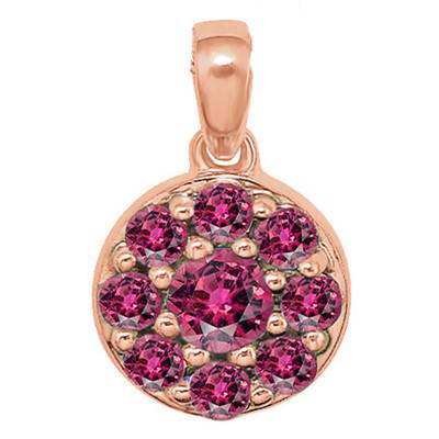 Pendentif Rond de Tourmaline & Or Rose - Aurora
