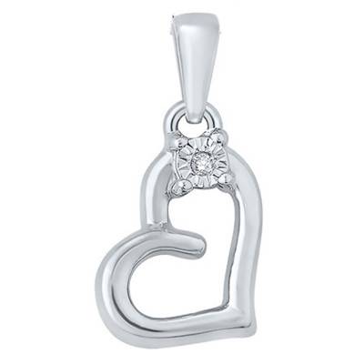 Pendentif Cœur, Or blanc & Diamant - Aurora
