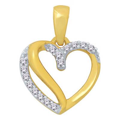 Pendentif Coeur d'Or Jaune & Diamants - Aurora
