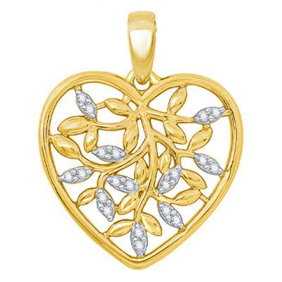 Pendentif Coeur Or Jaune & Diamants - Aurora