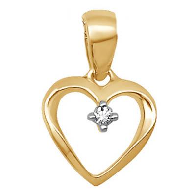 Pendentif Cœur, Or jaune & Diamant - Aurora