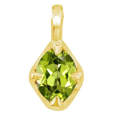 Yellow Gold & Peridot Oval Pendant - Aurora