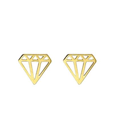 Boucles d'oreilles Forme Diamant en Or Jaune 375 - Rosatella
