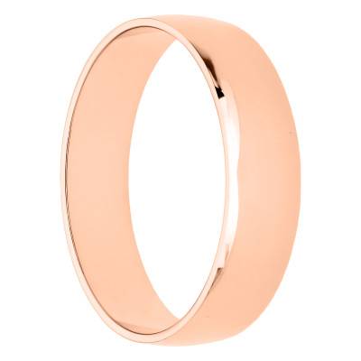 Alliance Demi-Bombée en Or Rose 750, Largeur 5 mm - Amore