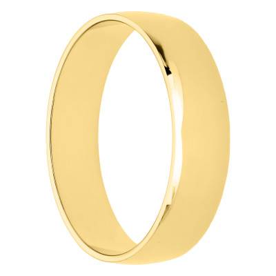 750/1000 Yellow Gold Half-Dome Standard Wedding Ring, 5 mm Width - Amore
