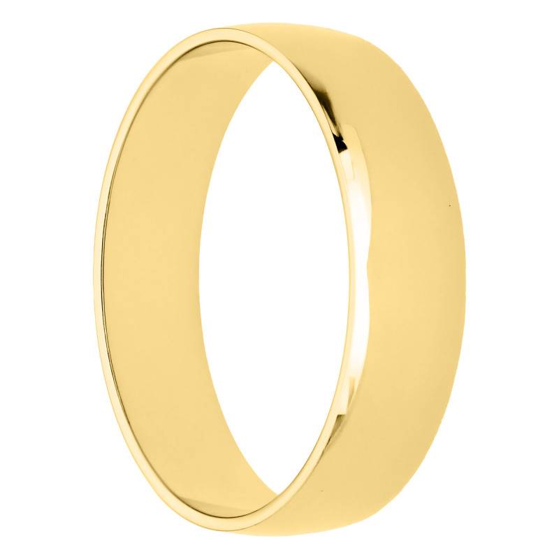 750/1000 Yellow Gold Half-Dome Standard Wedding Ring, 5 mm Width - Amore