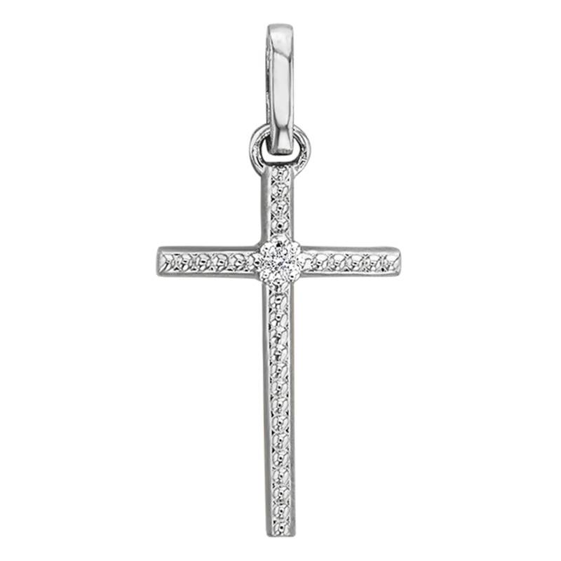 White Gold 750 Diamond Cross - Joelli