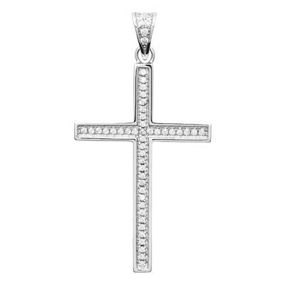925 Silver & Zirconia Cross Pendant - Naïades