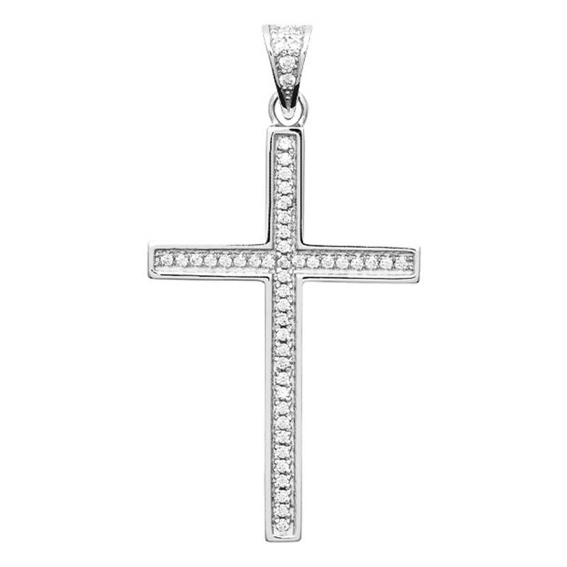 925 Silver & Zirconia Cross Pendant - Naïades