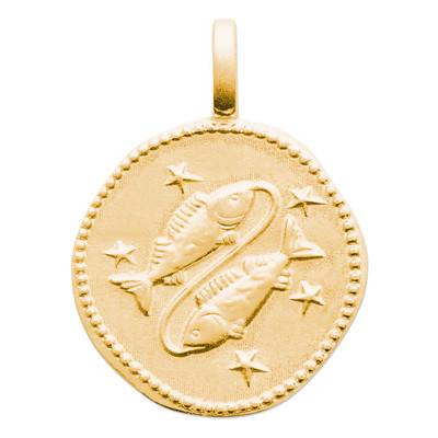 Gold-Plated Pisces Star Pendant, 14 mm Diameter - Naïades