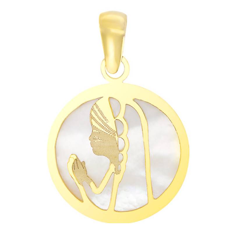Yellow Gold 375 or 750 & Mother-of-Pearl Pendant - Vandona