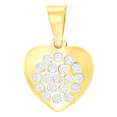 Yellow Gold 375 or 750 & Zirconium Oxide Heart Pendant - Vandona