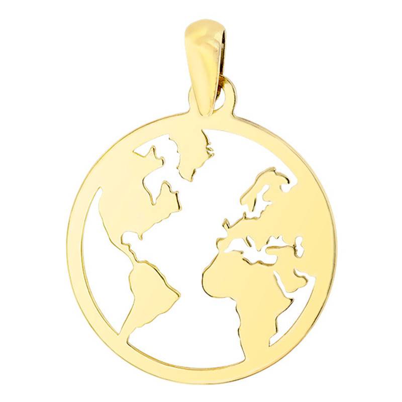 Yellow Gold 375 or 750 World Map Pendant - Vandona