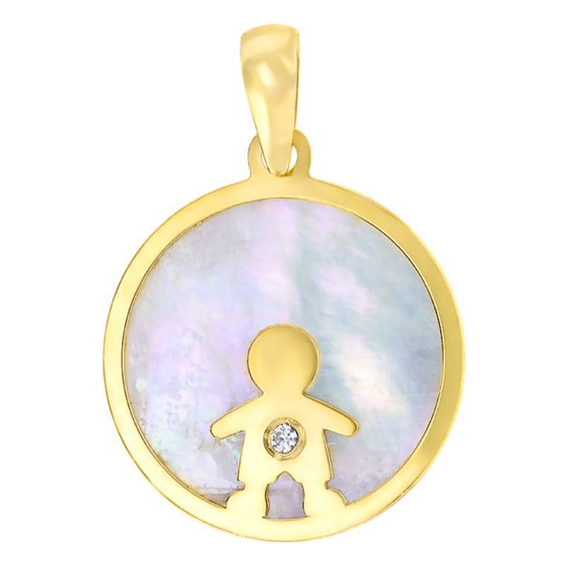 Yellow Gold & Mother-of-Pearl Boy Pendant - Vandona