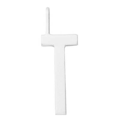925 Sterling Silver Letter T Charm Pendant - Design Letters