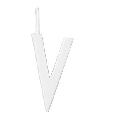 925 Silver Letter V Charm Pendant - Design Letters