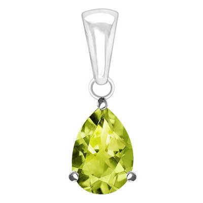 White 375 or 750/1000 Gold & Peridot Pendant - Aurora